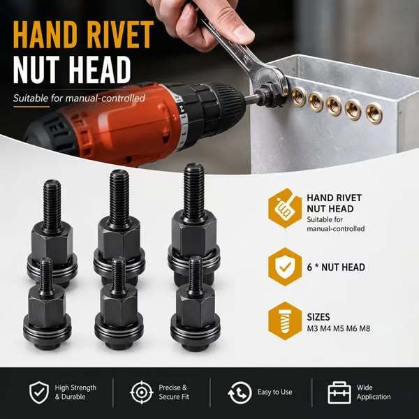 🛠️Head Rivet Nut Tool, M3 M4 M5 M6 M8 Rivnut Kit