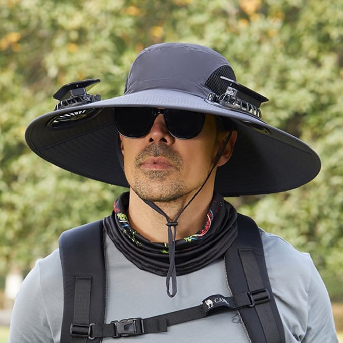 New Solar Fan Outdoor Fishing Hat
