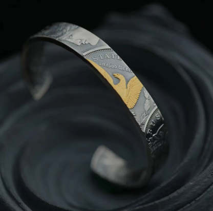 🎁Mongolia Jewelry - Mongolian Craft Handmade Morgan Silver Coin Bangle/Ring💎