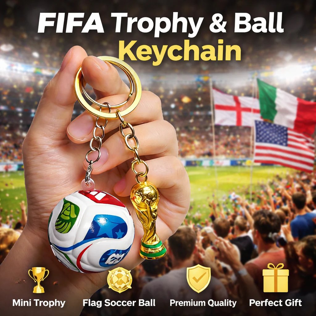 🎉Last Day 49% OFF⚽🏆 FIFA Trophy & Ball Keychain