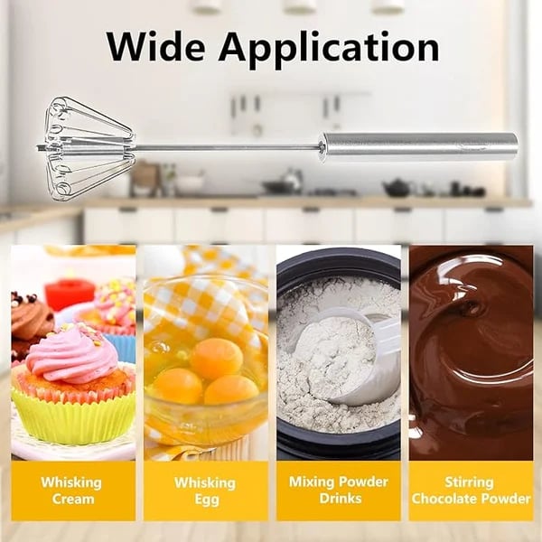 🔥😍LAST DAY - 49% OFF🥚Stainless Steel Semi-Automatic Whisk⭐