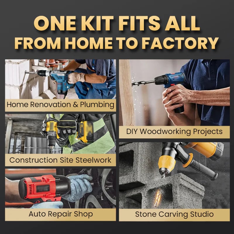 🔥2026 Hot Sale🔥High-Strength 4-Flute Serrated Eccentric Drill Bit Kit