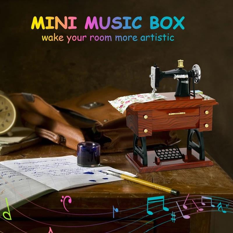 🎶Time Limit Sale 50% OFF - Wood Mini Sewing Machine Music Box