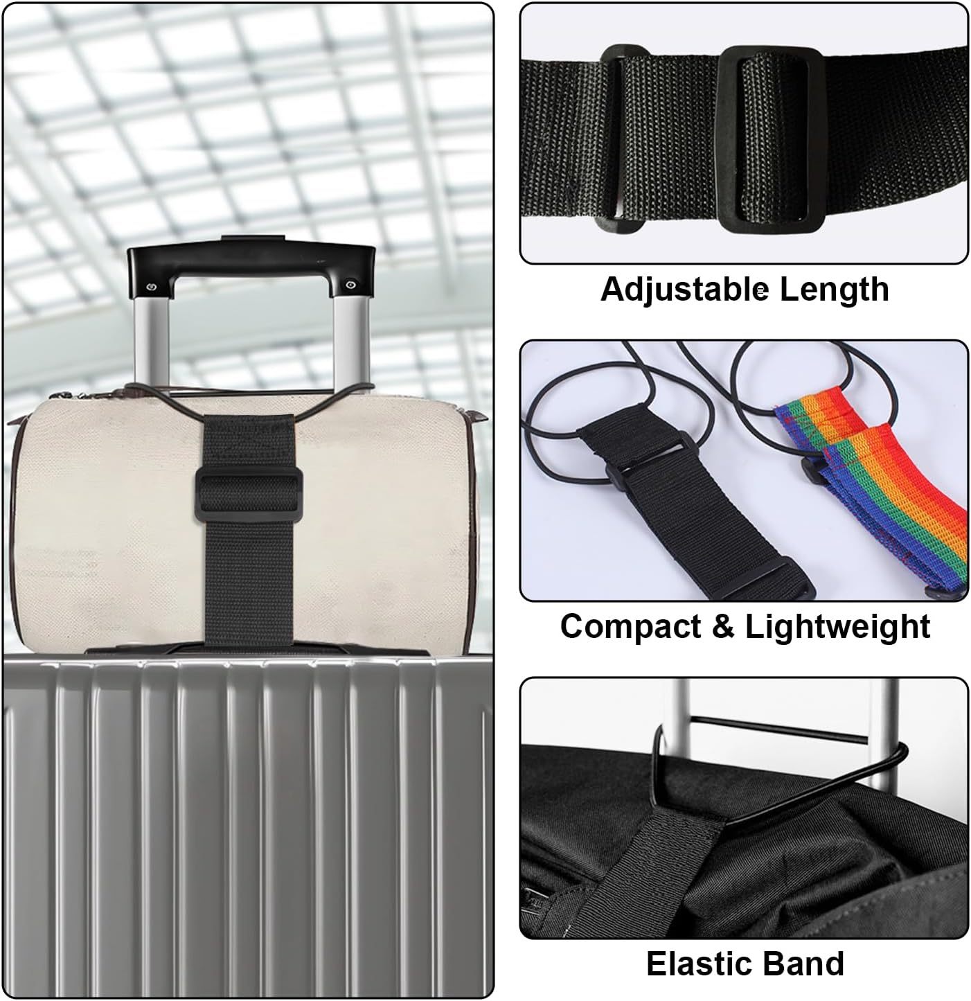 💥 2 packs Multi Use Strong Adjustable Luggage Connector Straps