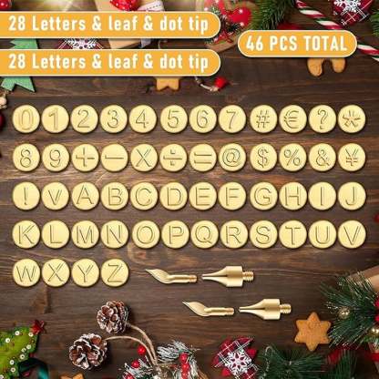 🔥Last Day 49%OFF -26 Letters Copper Mold -DIY Wood Burning/Carving Set🖊