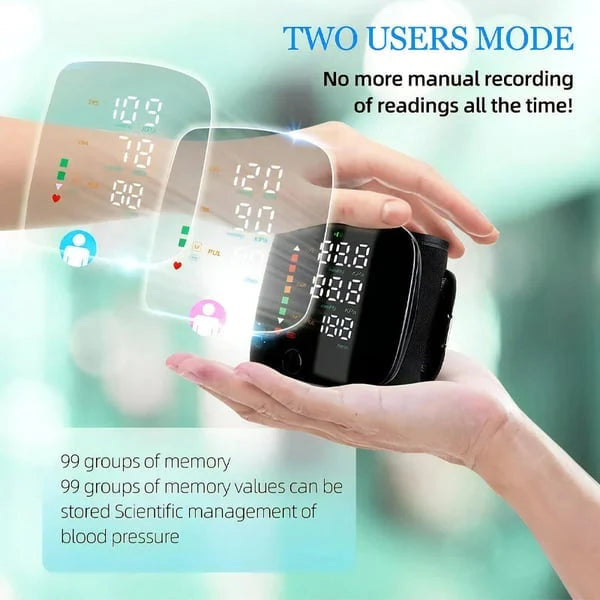 Effortless Wrist Blood Pressure Monitor – LED Display & Adjustable Fit