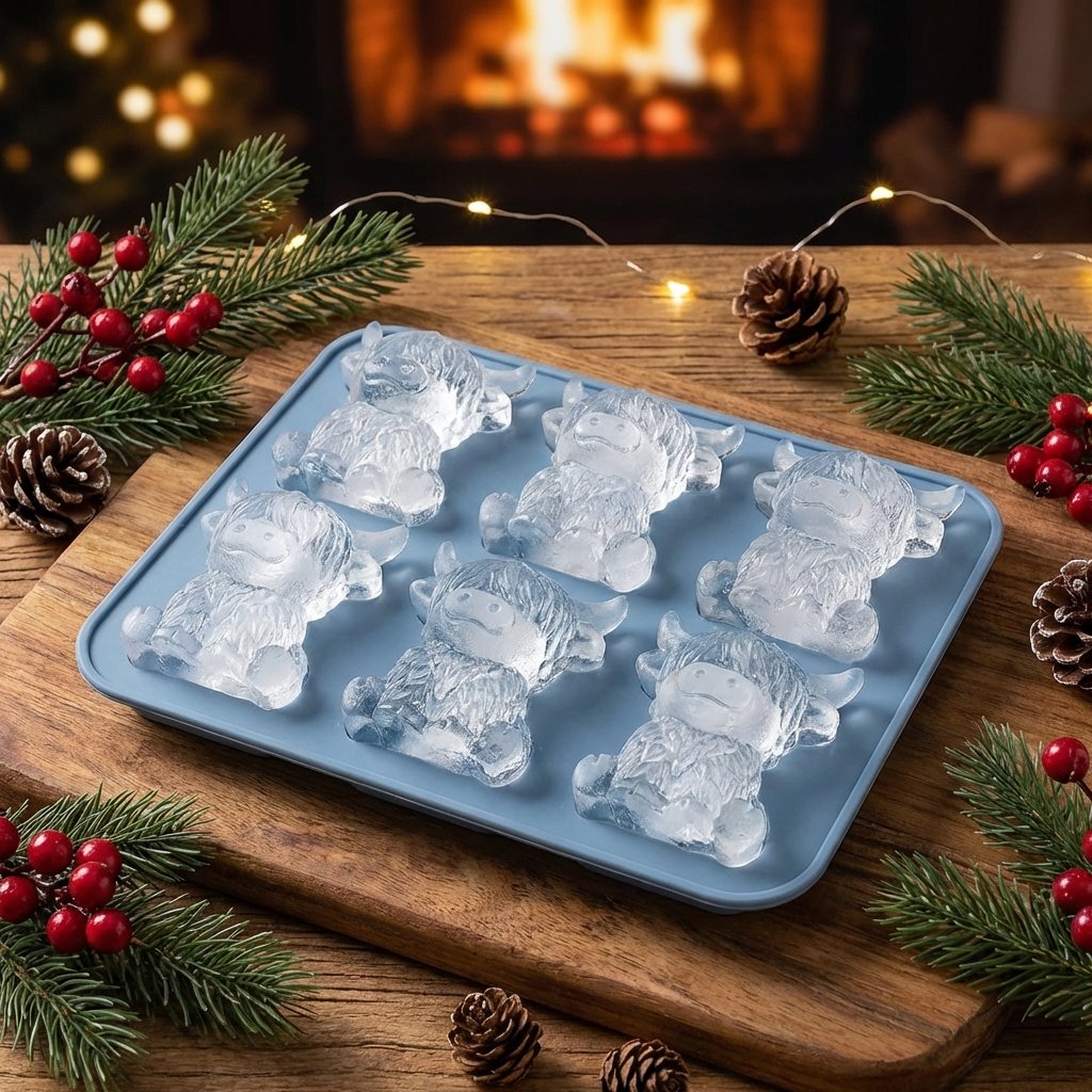 🐮 Mini Highland Cow Ice Cube Mold – Cute 3D Ice for Drinks, Parties & Gifts