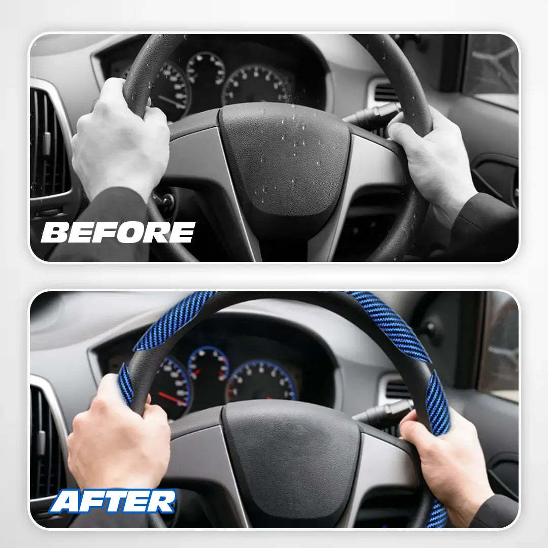 🔥Samez Carbon Fiber Silicone Anti-Slip Car Steering Wheel Cover Universal Fit🔥