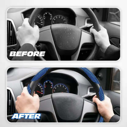 🔥Samez Carbon Fiber Silicone Anti-Slip Car Steering Wheel Cover Universal Fit🔥