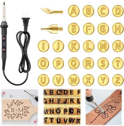 🔥Last Day 49%OFF -26 Letters Copper Mold -DIY Wood Burning/Carving Set🖊