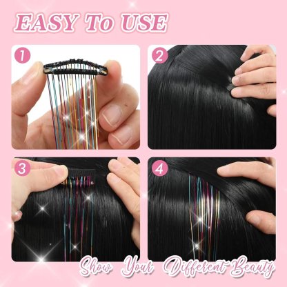 🔥Last Day 49% OFF ✨Clip-in Tinsel Hair Extensions(A set of 12 pieces)🌈