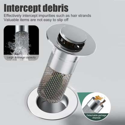 🔥 Bathroom Sink Stopper Hair Catcher, Universal Pop Up Sink Drain Filter with Stainless Steel Filter Basket, Bathroom Sink Drain Strainer