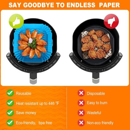 🔥Limited Time 49% Off✨Reusable Silicone Air Fryer Liner, 8 Inches