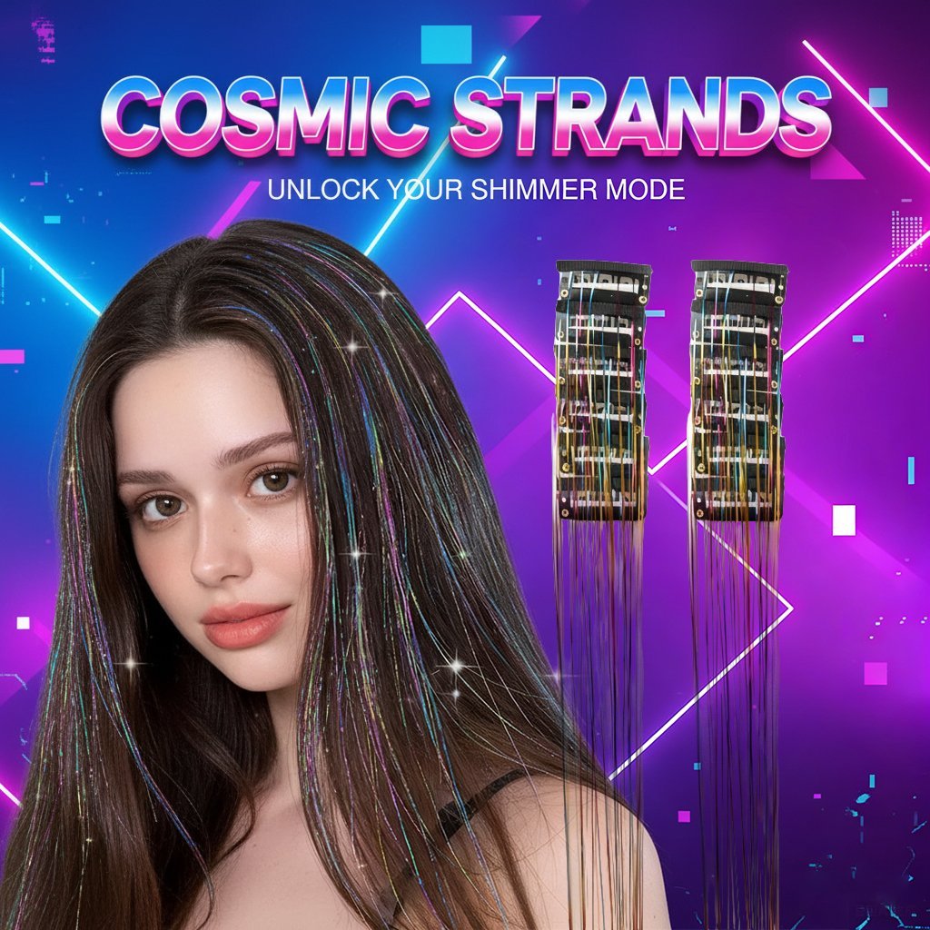 🔥Last Day 49% OFF ✨Clip-in Tinsel Hair Extensions(A set of 12 pieces)🌈