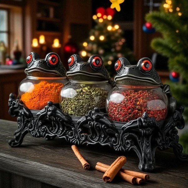 Handcrafted Witchy Frog Apothecary Spice Jars 🐸🧙
