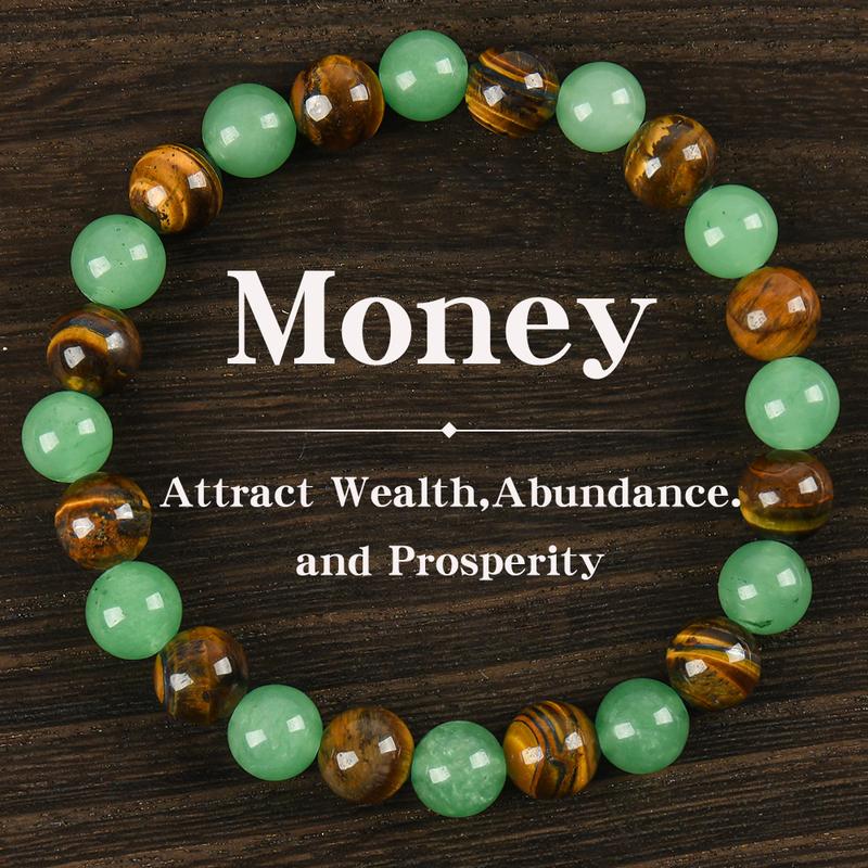 Tiger Eye Stone Bracelet – Wealth Energy, Protective Vibes, Stretchable for Calm