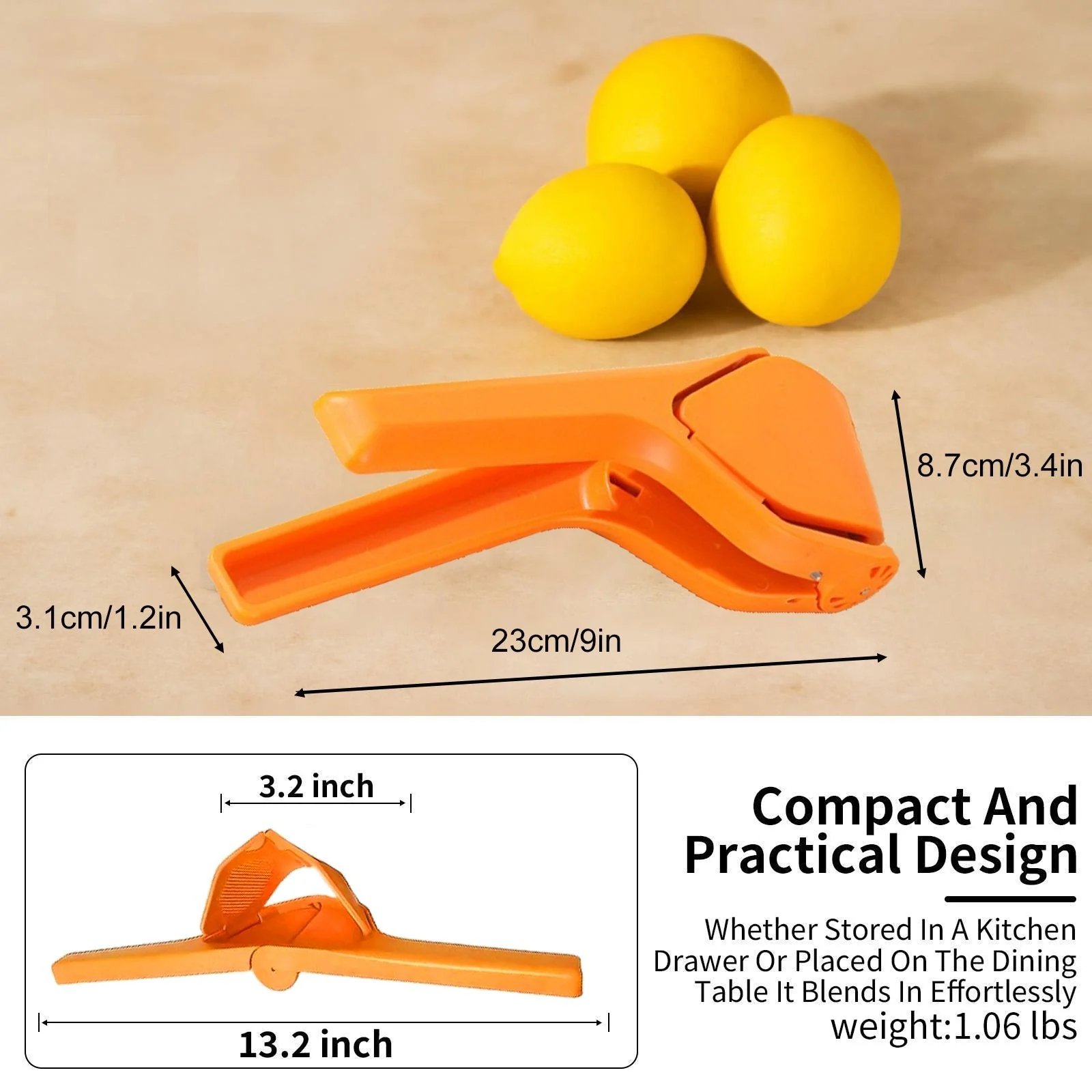 🔥Big Sale 49% OFF—Citrus Squeezer 🍋 Stainless Steel / PP Material Hand Fruit Juicer for Lemon Lime Orange