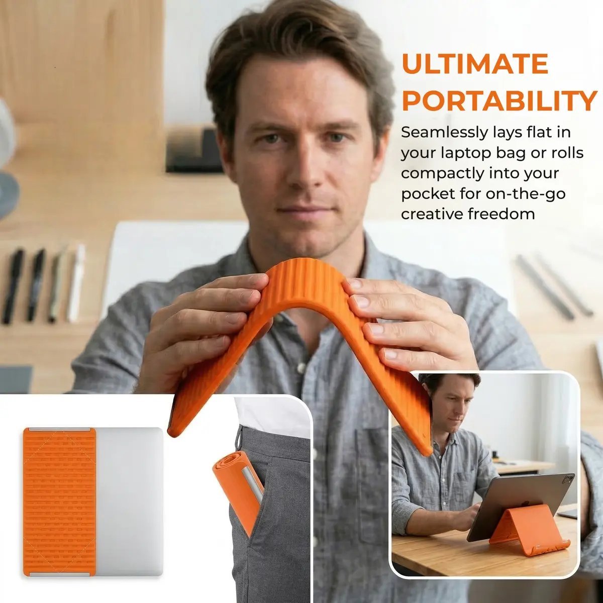 🤳Flexible Silicon  Phone Holder Stand, Bendable, Rollable, Foldable Design