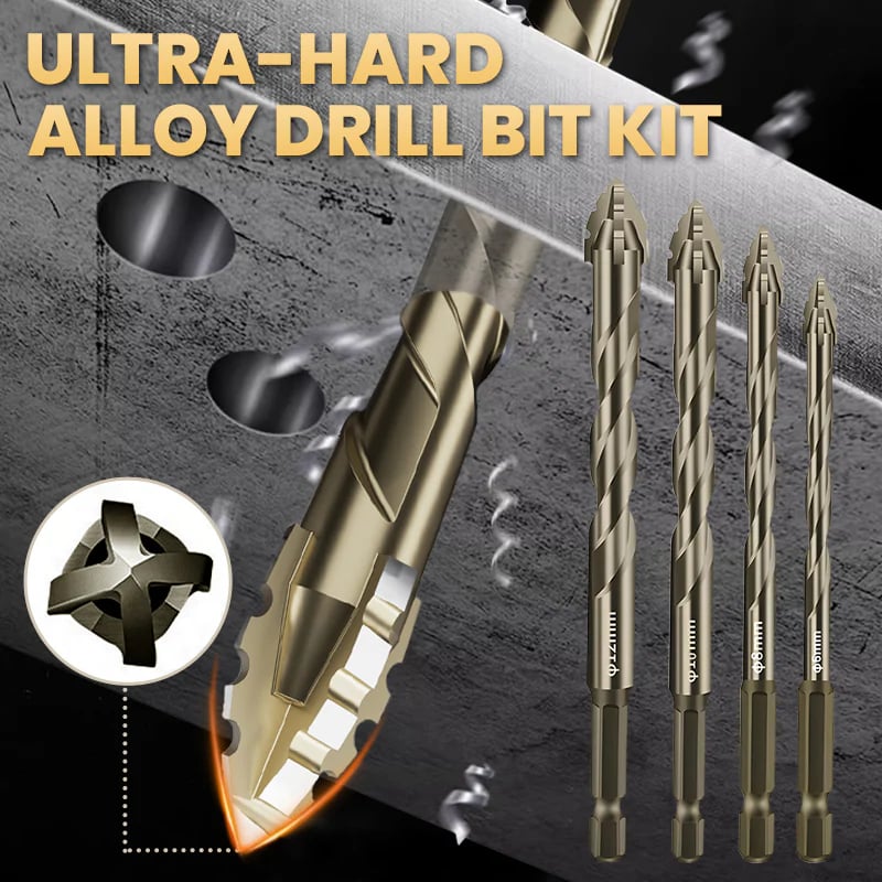 🔥2026 Hot Sale🔥High-Strength 4-Flute Serrated Eccentric Drill Bit Kit