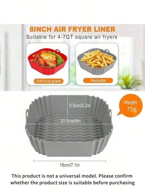 🔥Limited Time 49% Off✨Reusable Silicone Air Fryer Liner, 8 Inches
