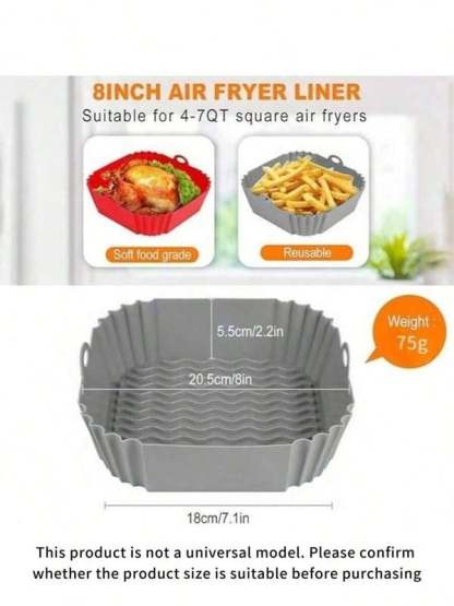 🔥Limited Time 49% Off✨Reusable Silicone Air Fryer Liner, 8 Inches
