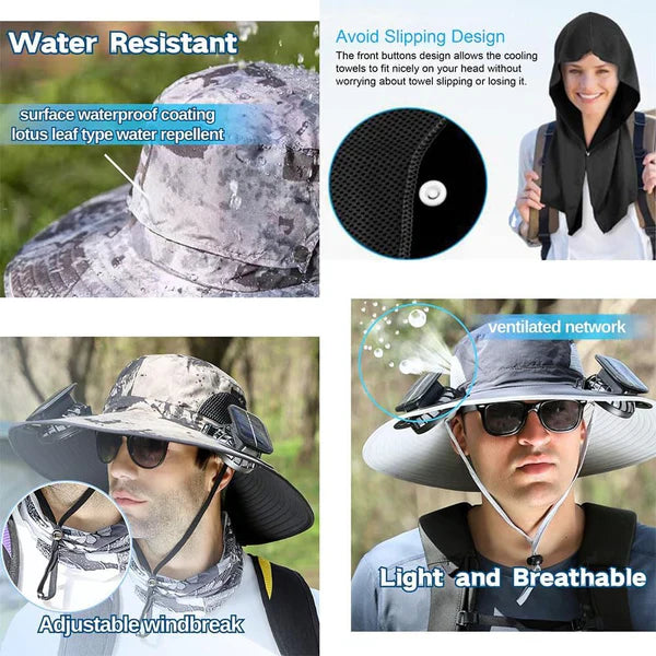 2026 New Ultralight Solar Fan Sun Hat –A Great Summer Companion🌊