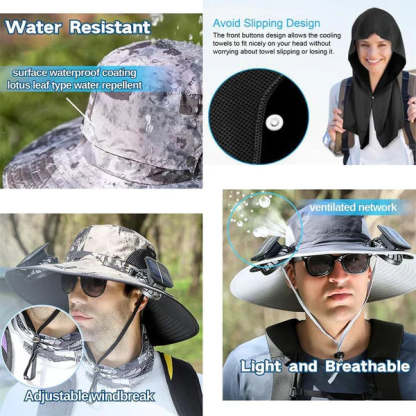 2026 New Ultralight Solar Fan Sun Hat –A Great Summer Companion🌊