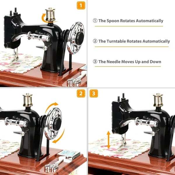 🎶Time Limit Sale 50% OFF - Wood Mini Sewing Machine Music Box