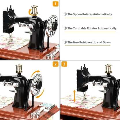 🎶Time Limit Sale 50% OFF - Wood Mini Sewing Machine Music Box