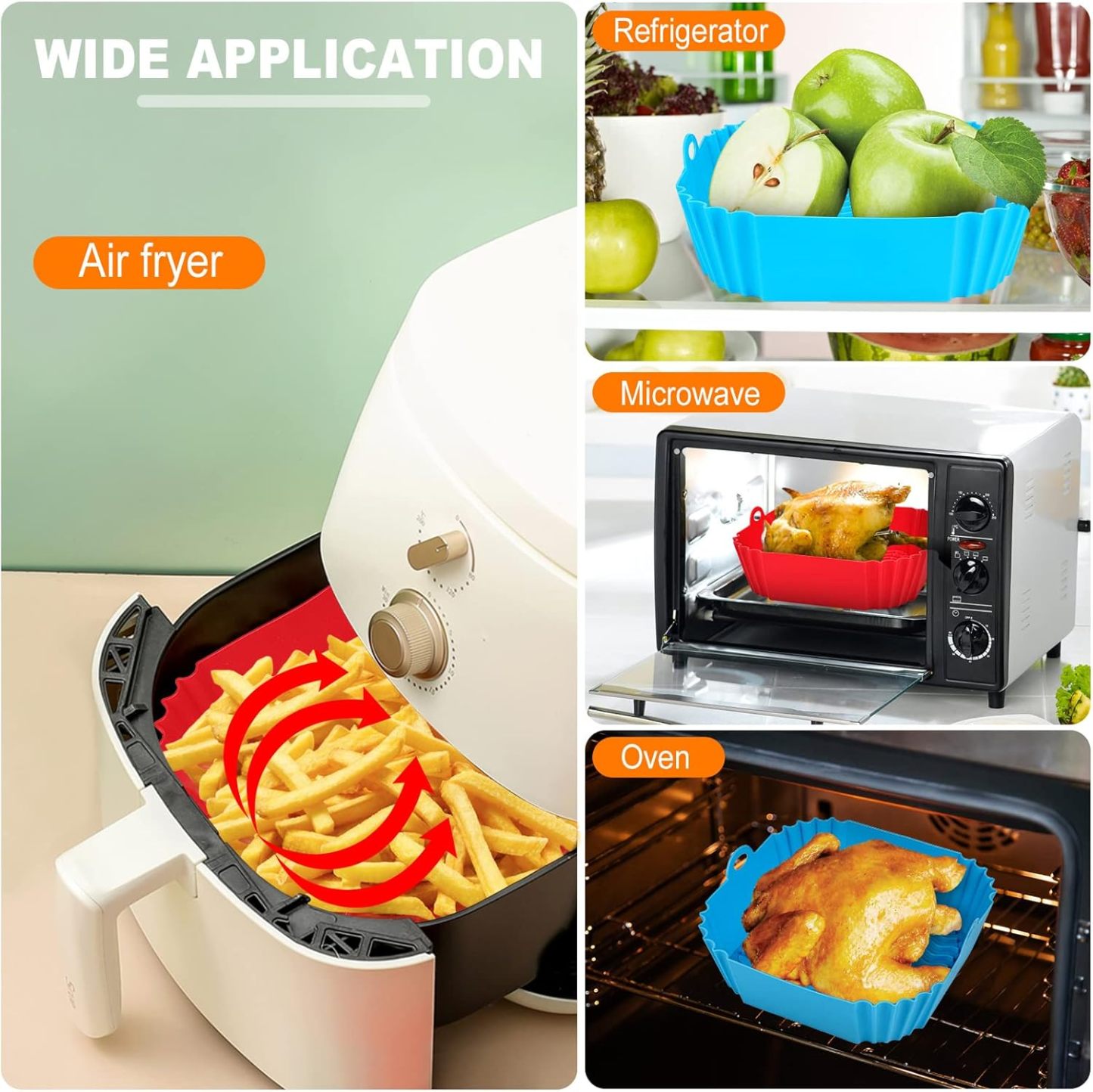 🔥Limited Time 49% Off✨Reusable Silicone Air Fryer Liner, 8 Inches