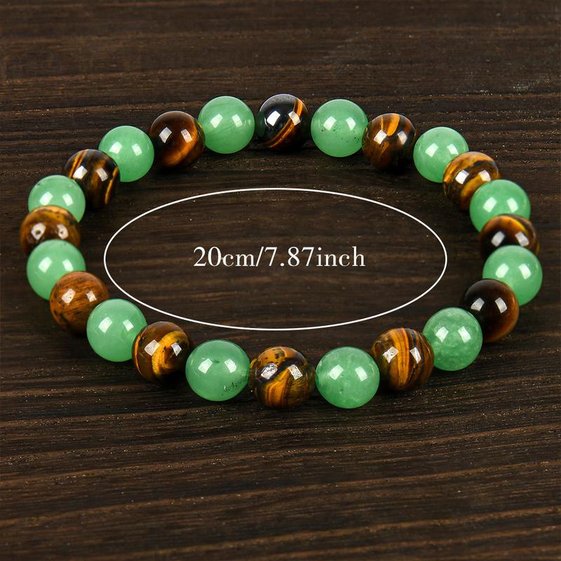 Tiger Eye Stone Bracelet – Wealth Energy, Protective Vibes, Stretchable for Calm