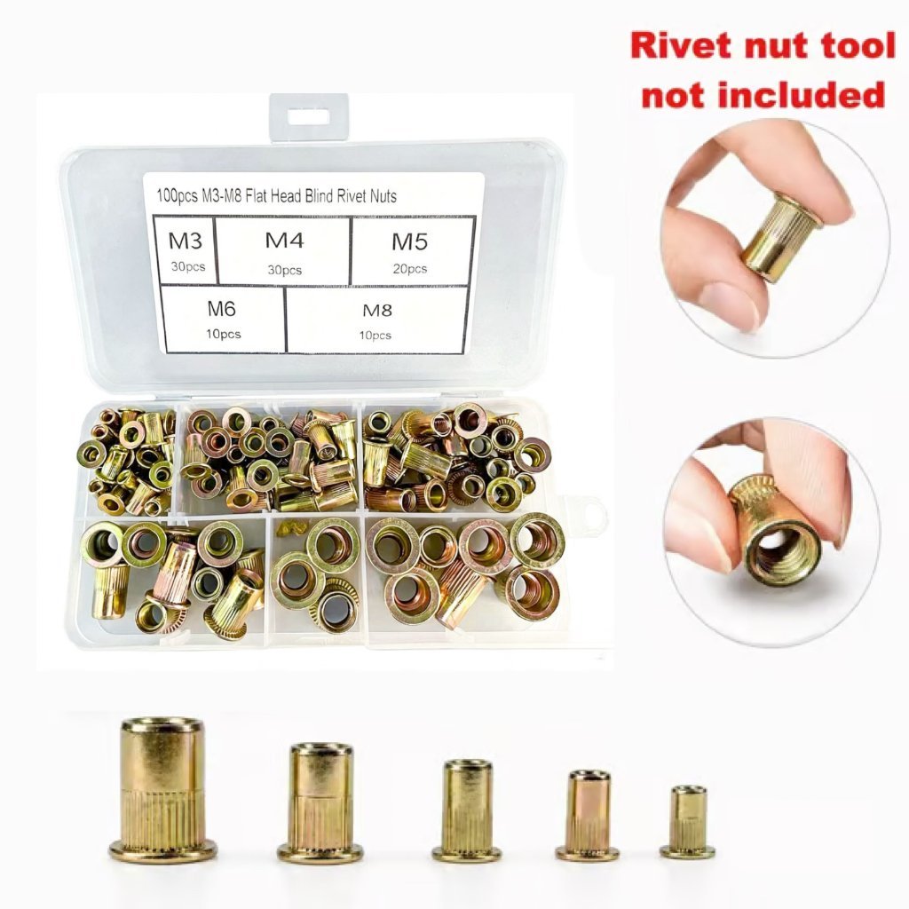 🛠️Head Rivet Nut Tool, M3 M4 M5 M6 M8 Rivnut Kit