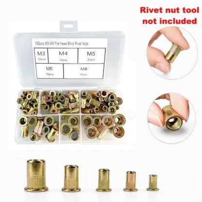 🛠️Head Rivet Nut Tool, M3 M4 M5 M6 M8 Rivnut Kit