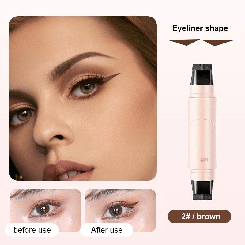 🔥Dual-Head Design Rotating Eyeliner Stamp Pen✨ Waterproof, Quick-Dry & Long-Lasting👑