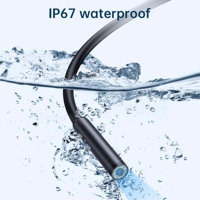 16.4ft 1920P HD Endoscope Camera for iPhone & Android - IP67 Waterproof, 8 LED Lights, 7.9mm Semi-Rigid Snake Cam, Diagnostic Tool