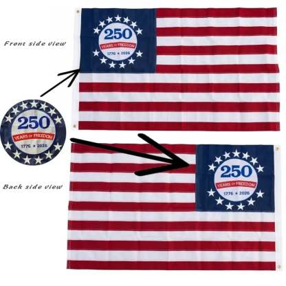 Last Day 49% OFF🔥250th Anniversary USA Commemorative Flag (3x5 Ft),Double-Sided Embroidered