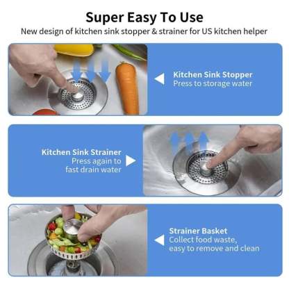 🎁Upgraded 3 in 1 Kitchen Sink Drain Strainer