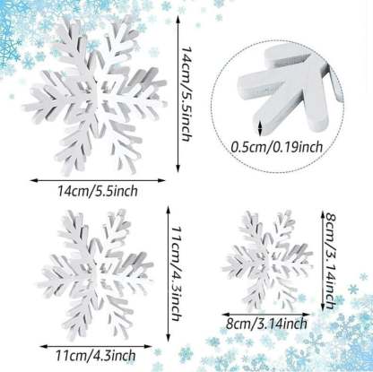 🔥Christmas 3D Snowflakes for Winter Wonderland Party Home Office ( 3Pcs )⭐❄