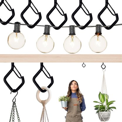 30-Piece Heavy Duty Outdoor String Light Hooks with Safety Buckle