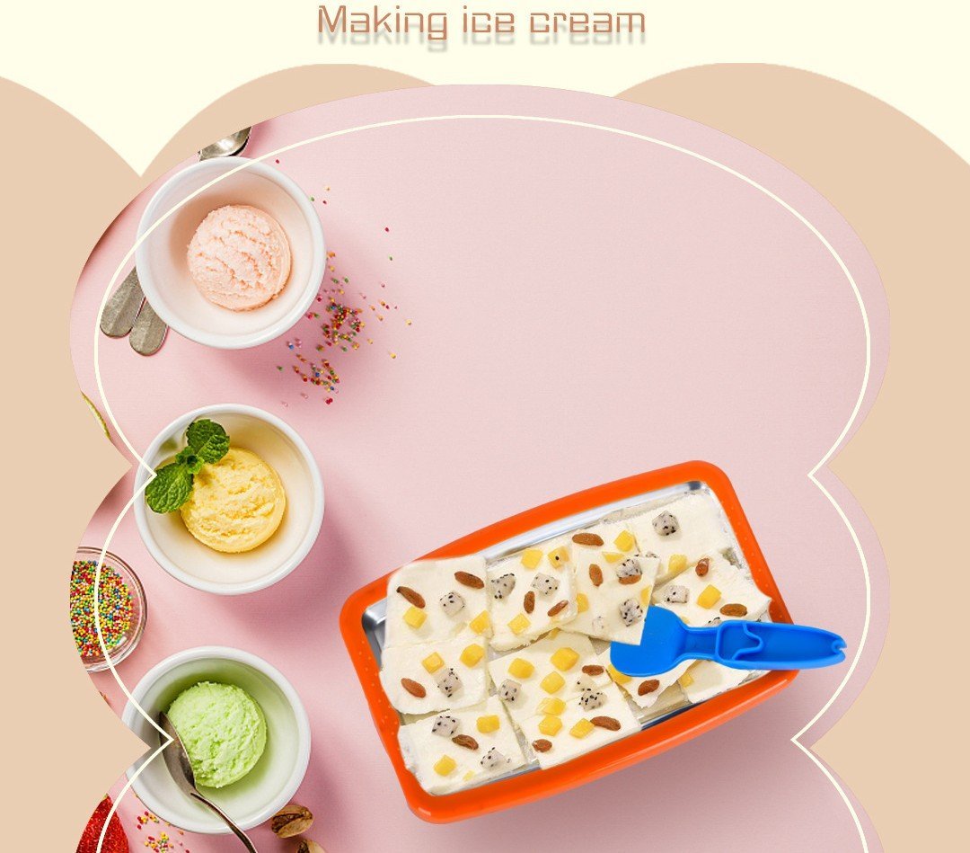 🍨🍨DIY Rolled Ice Cream Maker Set for Kids & Adults – No Electricity Needed