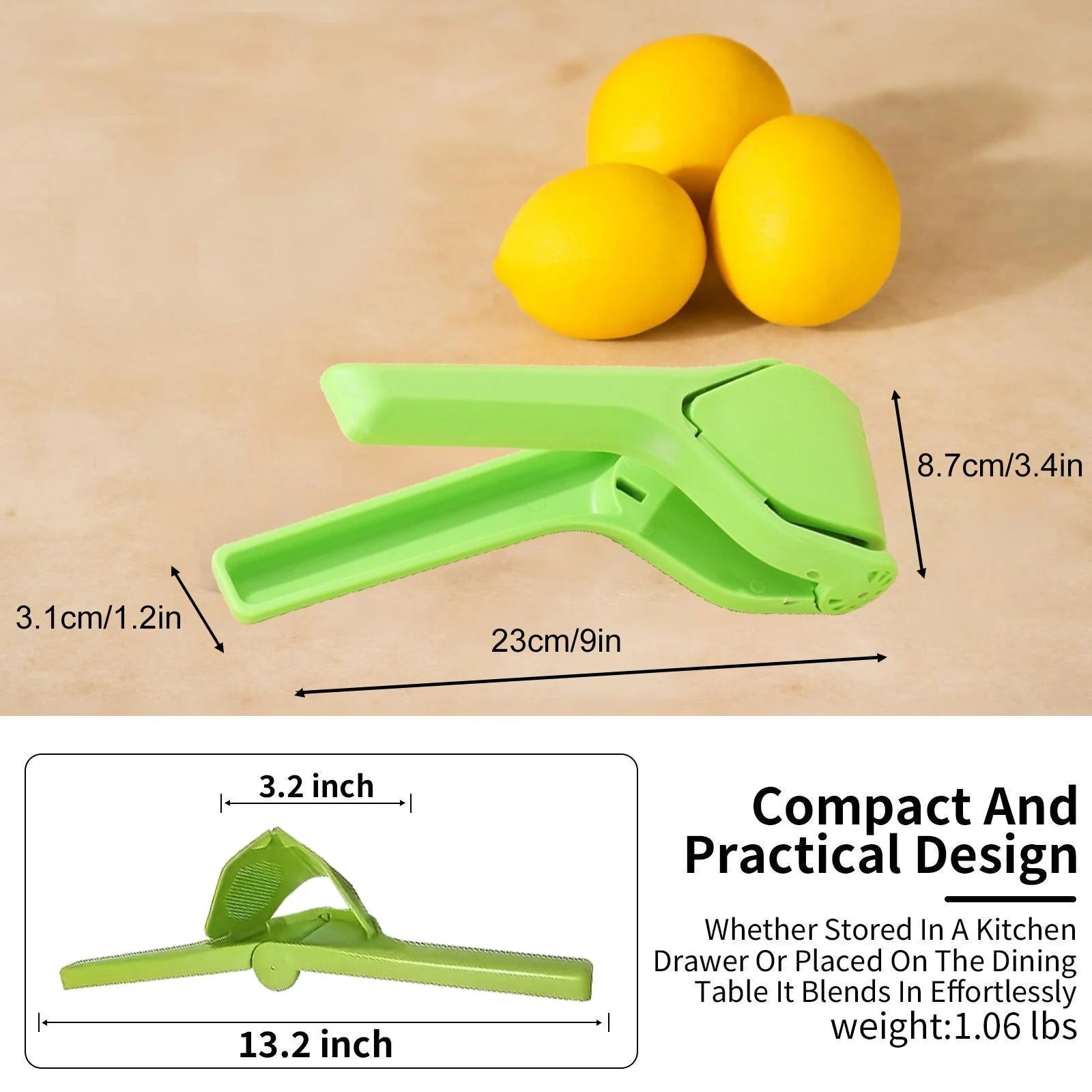 🔥Big Sale 49% OFF—Citrus Squeezer 🍋 Stainless Steel / PP Material Hand Fruit Juicer for Lemon Lime Orange