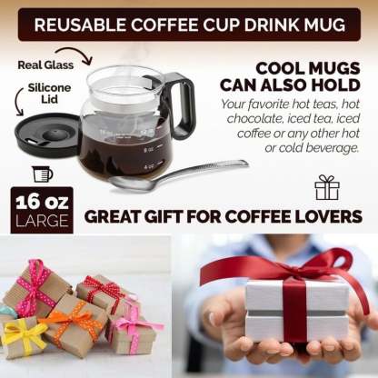 🔥Black Friday Sale - 50% OFF-☕ 16 Oz Glass Coffee Mug – Coffee Pot Style