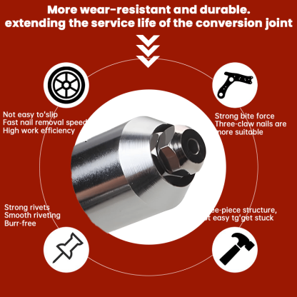 🛠️Pro-Grade Electric Rivet Gun Adapter – 💥With 4 Nozzle Sizes for Home DIY, Automotive & Industrial Use ⚡Turn Your Drill into a Riveting Beast!