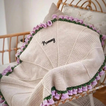🌺Mother's Day Special ❤ Hand-Woven Rose Blanket — DIY Kit & Finished Gift 🧵