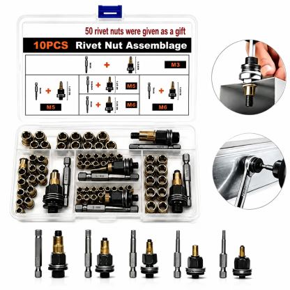 🛠️Head Rivet Nut Tool, M3 M4 M5 M6 M8 Rivnut Kit