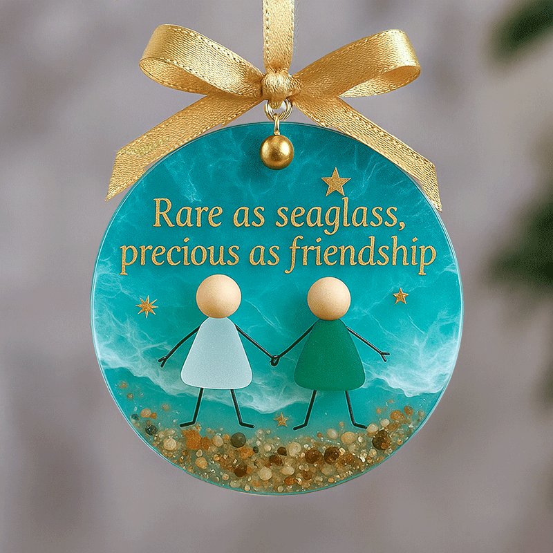 🌲Christmas Gift--Friendship Sea Glass Christmas Ornament 🎁