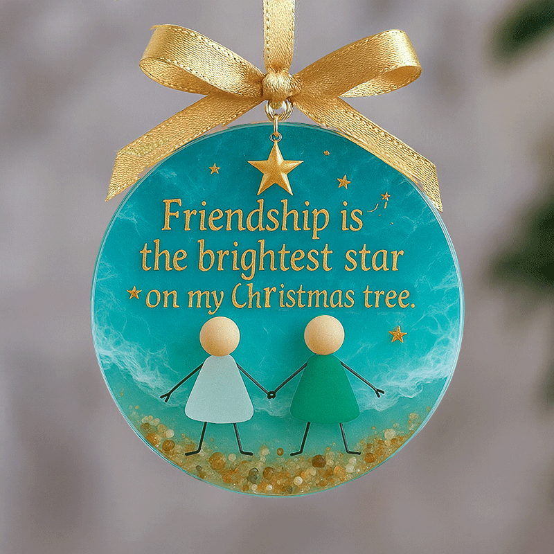 🌲Christmas Gift--Friendship Sea Glass Christmas Ornament 🎁
