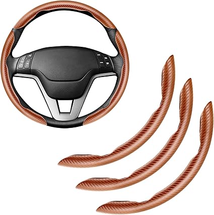 🔥Samez Carbon Fiber Silicone Anti-Slip Car Steering Wheel Cover Universal Fit🔥