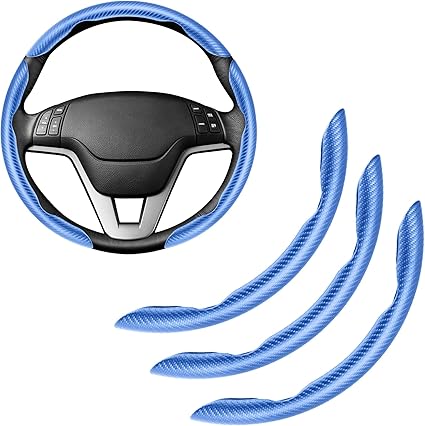 🔥Samez Carbon Fiber Silicone Anti-Slip Car Steering Wheel Cover Universal Fit🔥
