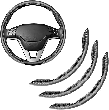 🔥Samez Carbon Fiber Silicone Anti-Slip Car Steering Wheel Cover Universal Fit🔥